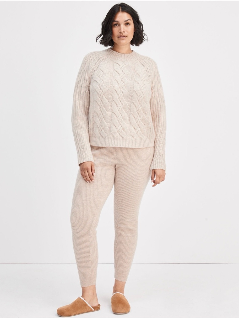 Haven Well Within 100% Cashmere Cable-Knit Sweater — Size XL
